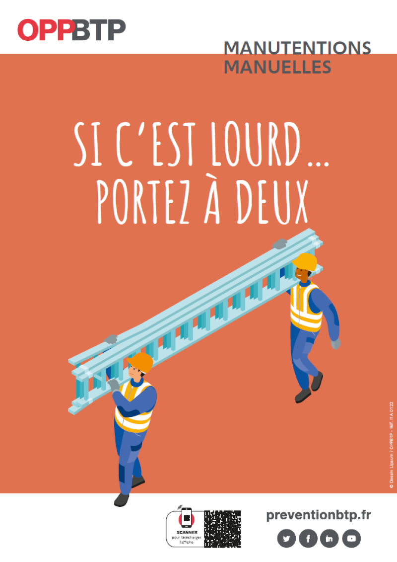 Manutentions manuelles - Si c'est lourd... portez à deux