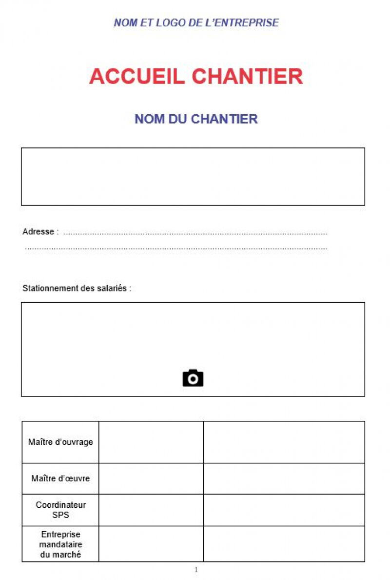 Je fais un accueil simple et rapide sur chantier à partir de mon PPSPS