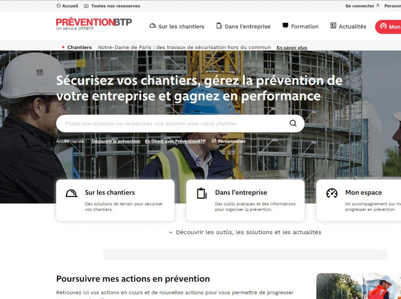 Nouveau site préventionbtp.fr