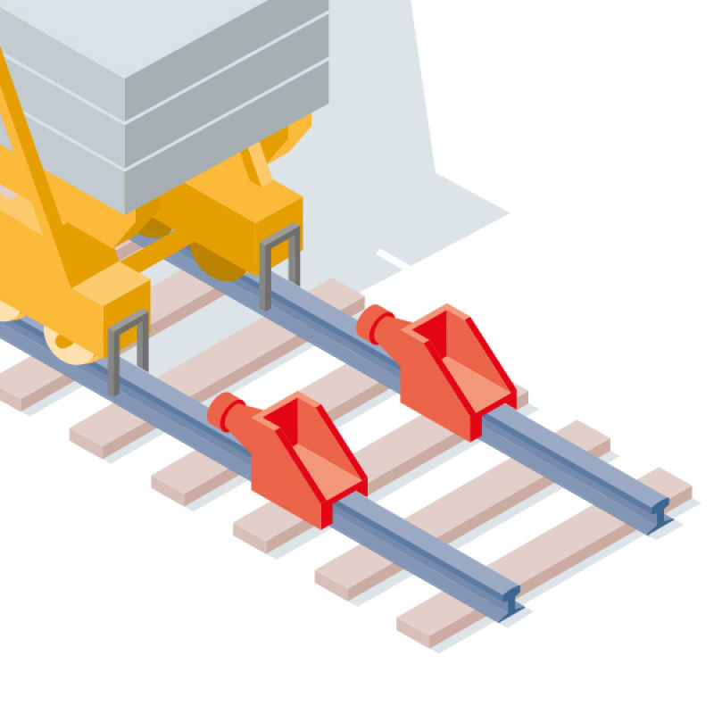 S6 - Mettre en place des dispositifs d’arrêts aux extrémités de voies pour les grues à tour circulant sur rails