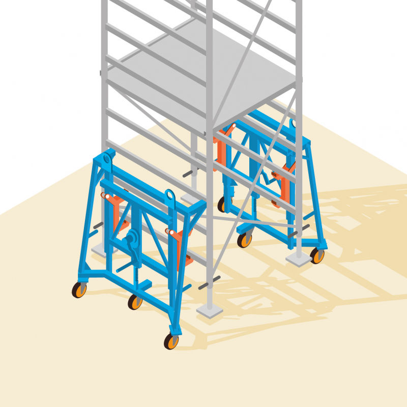 S16084 - Un chariot de ripage pour déplacer les tours d'étaiement