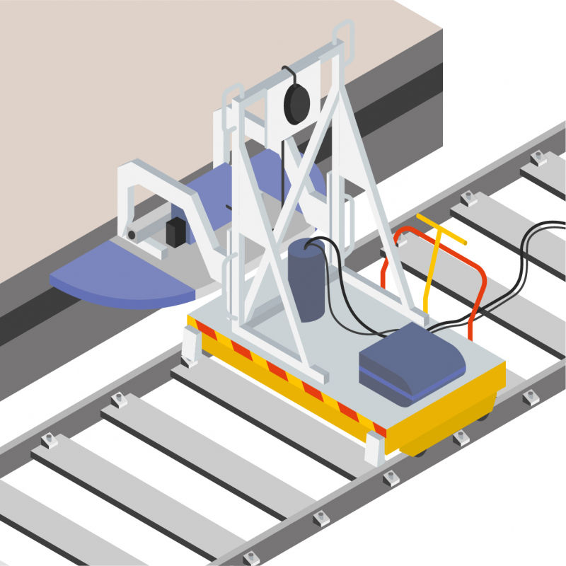 Une scie sur lorry pour une découpe facilitée et sécurisée des bordures de quais de gare