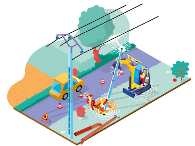 289 Fiche AT Electrocuté par une ligne haute tension dessin