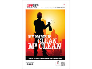 Affiche de la campagne de communication de l'OPPBTP sur l'hygiène