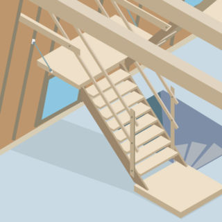 Escalier provisoire pour chantier