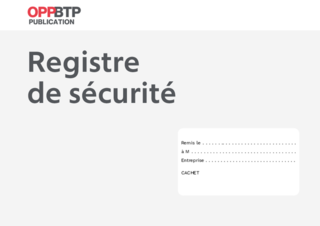 Prevention Btp Registre De Securite 16 Pages