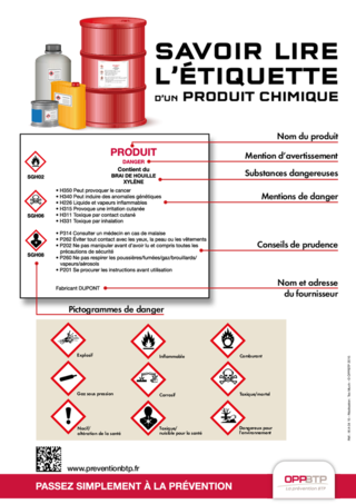 AFFICHE - I6 A 04 15 - Savoir lire l'étiquette d'un produit chimique