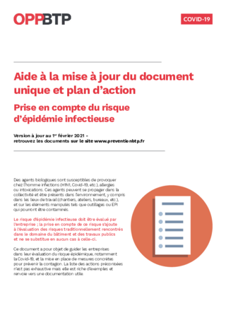 FOP60-Aide à la mise à jour du document unique et du plan d'action-Risque d'épidémie infectieuse