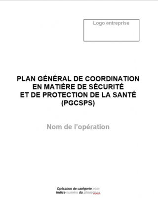 FOP130 - Trame de plan général de coordination en matière de sécurité et protection de la santé (PGCSPS)