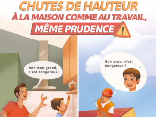 affiche Travaux en hauteur - A la maison comme au travail même prudence