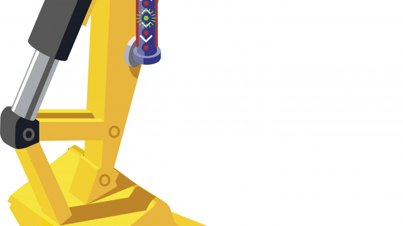 Suivi des terrassements par capteur laser sur une pelle mécanique