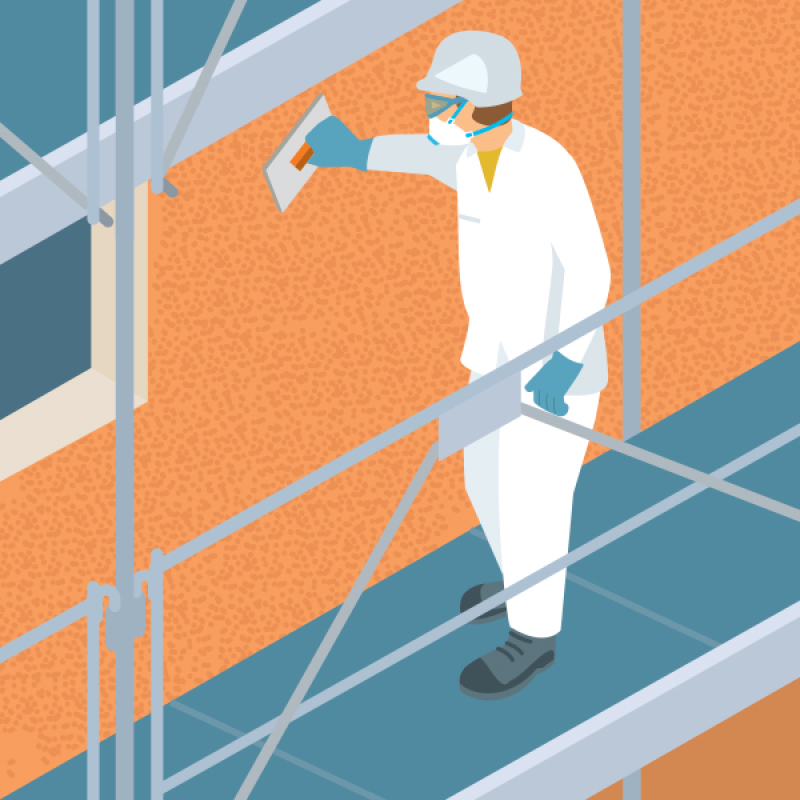 Enduire / gratter un enduit de fa çade contenant de la silice cristalline