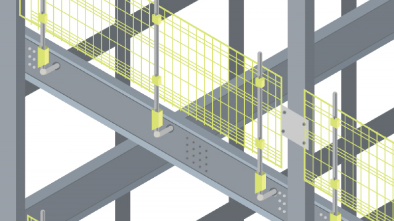 Un garde-corps temporaire pour charpente métallique