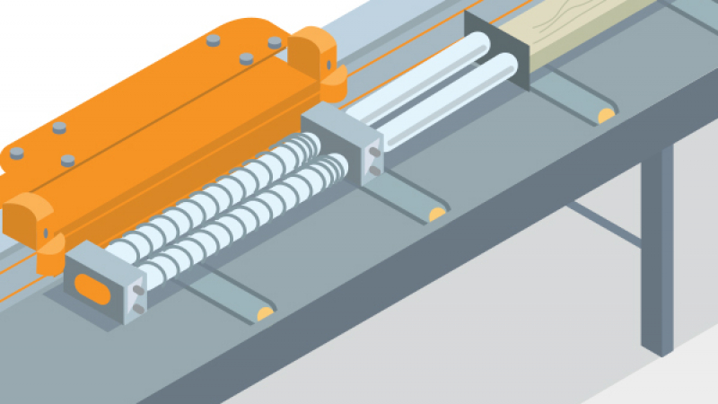 Sécuriser les découpes de pièces sur machines à bois avec un poussoir automatique