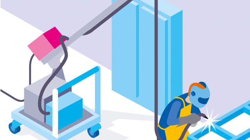 Aspirer les fumées de soudage avec une torche aspirante sur groupe mobile