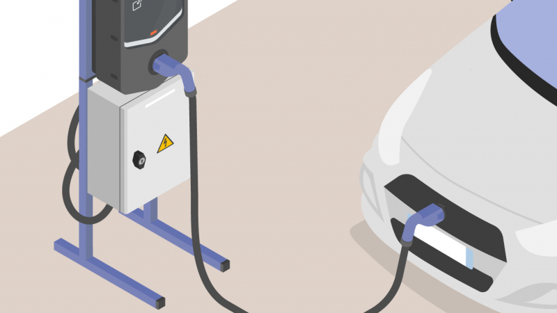 Une borne de recharge mobile sur chantier pour les véhicules électriques