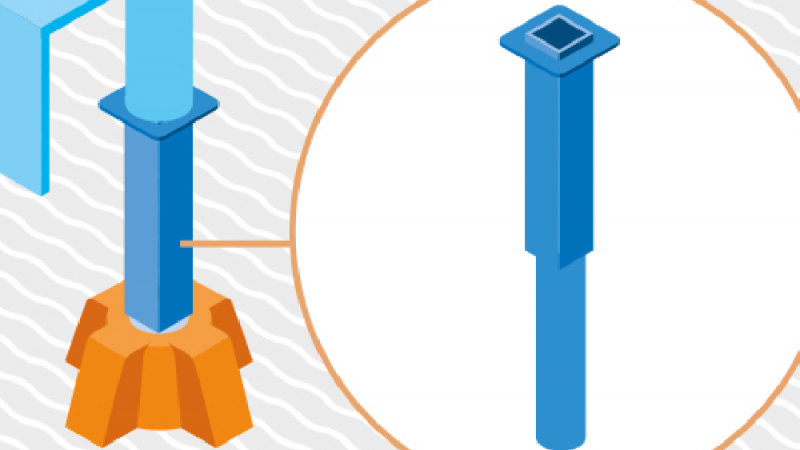 Une réhausse réutilisable pour potelet de garde-corps sur prédalle