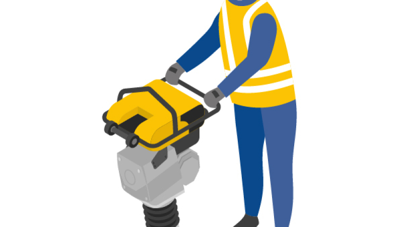 Une pilonneuse électrique pour sécuriser les travaux de compactage