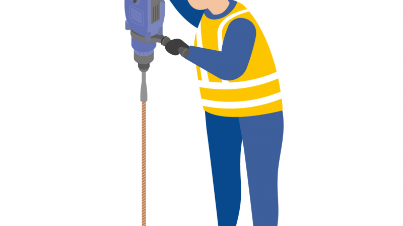 Une bouterolle d'enfoncement pour faciliter la mise en place des piquets de chantier dans le sol