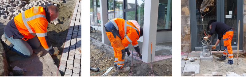 Pose de pavés granit ; pose de pavés béton ; pose de dalles granit