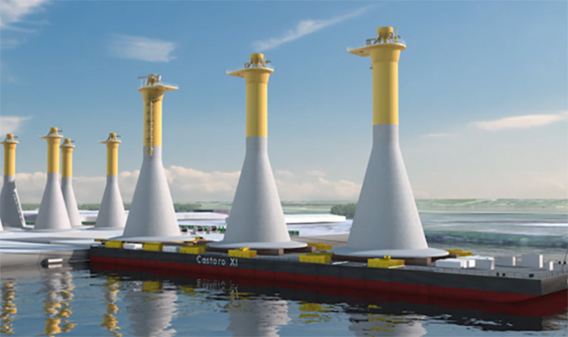 Chantier parc éolien en mer de Fécamp ou comment produire des méga-ouvrages en série