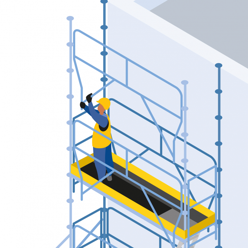 Prévenir les chutes lors du montage ou du démontage d'un échafaudage