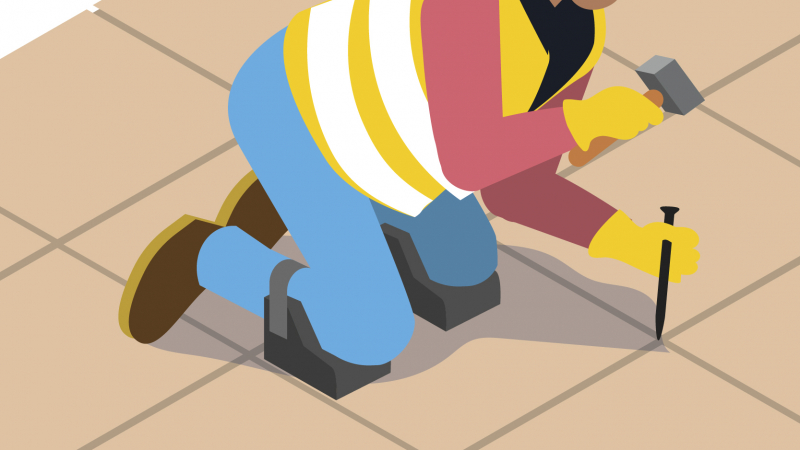 Travailler à genoux plus confortablement grâce à une cale d’appui ergonomique