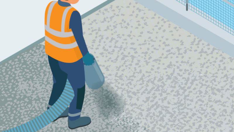 Mécaniser la manutention de 120 tonnes de gravillons de protection en toiture
