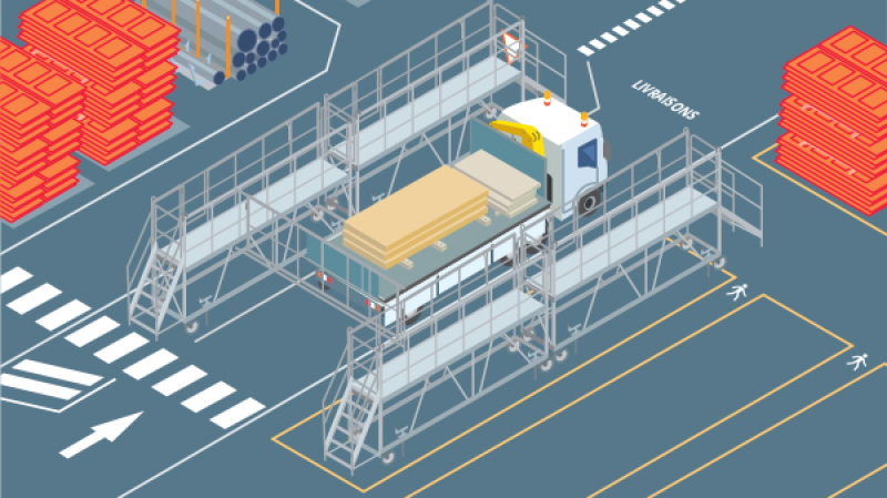 Un parc matériel organisé pour faciliter le chargement des camions
