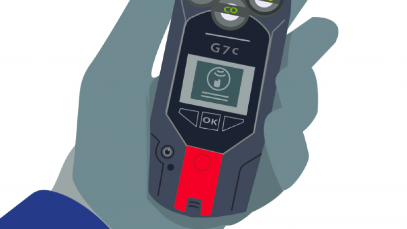 Un détecteur de gaz avec dispositif d'alerte du travailleur isolé intégré