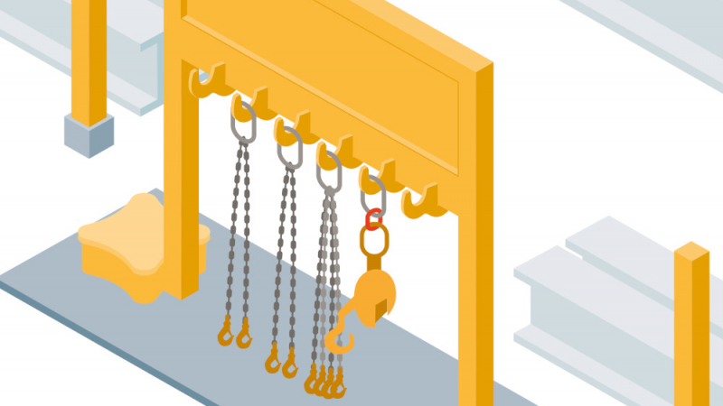 Stocker et ranger les accessoires de levage dans des râteliers