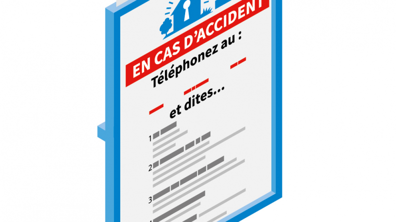 Afficher les numéros d’urgence sur le chantier