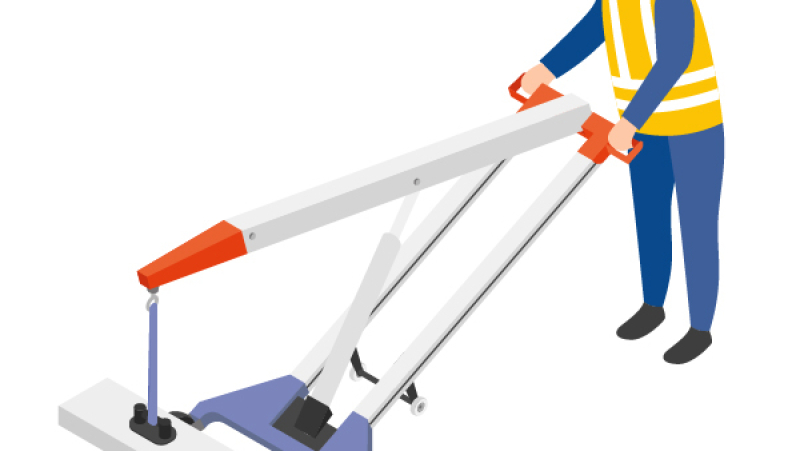 Faciliter la mise en place des appuis de fenêtres béton grâce à une chèvre avec ventouse