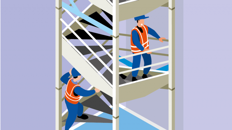 Accéder en hauteur avec un escalier sécurisé en éléments manuportables