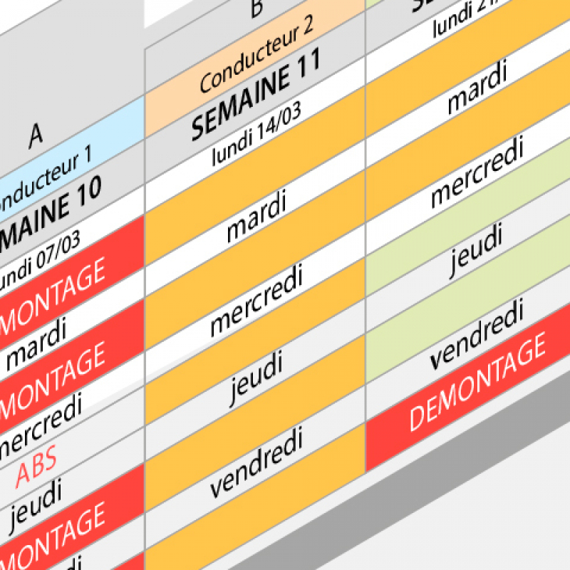 Un planning partagé entre les équipes pour la mutualisation des échafaudages