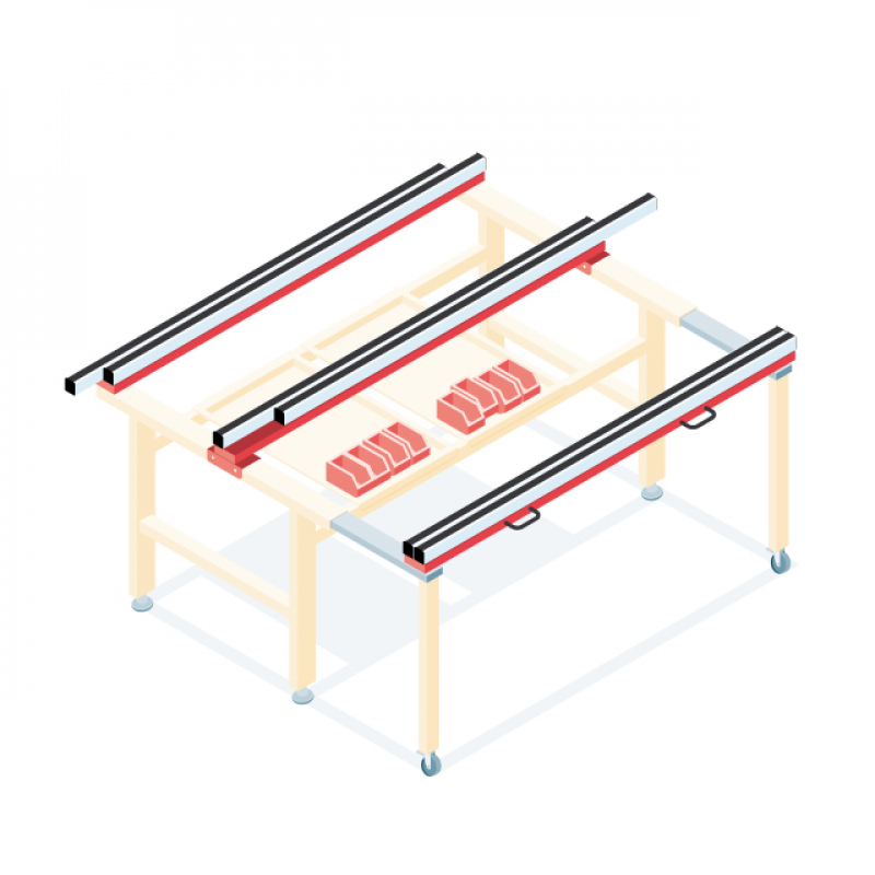 Une table de montage pour assembler des menuiseries de toutes tailles