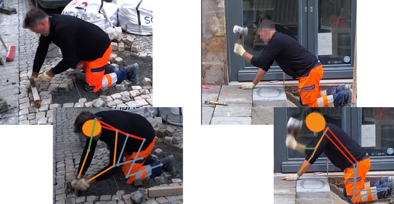 Exemples de contraintes physiques liées à la pose de pavés ou de dalles