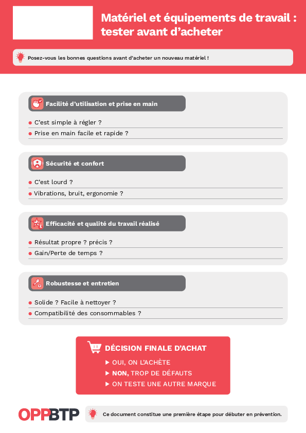 Tester le nouveau matériel avant d’acheter&nbsp;: une fiche d’aide pour faire les bons choix