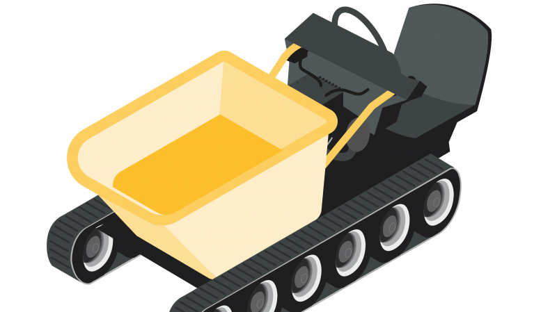 Approvisionner et évacuer les déchets sur tous terrains avec une brouette sur chenilles