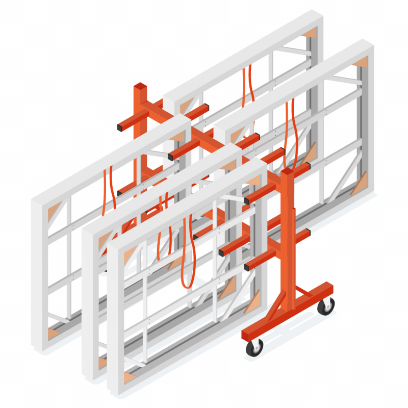 Un rack mobile pour optimiser le rangement et la gestion des mannequins de banches