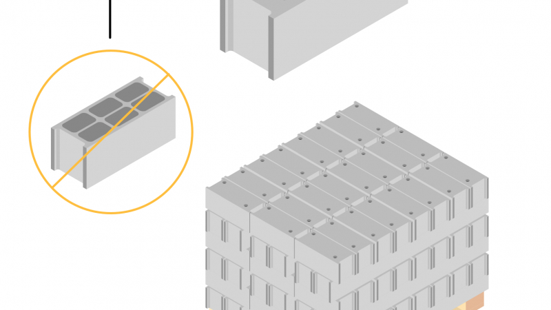 Monter plus facilement les murs grâce à la livraison de parpaings tournés vers le bas
