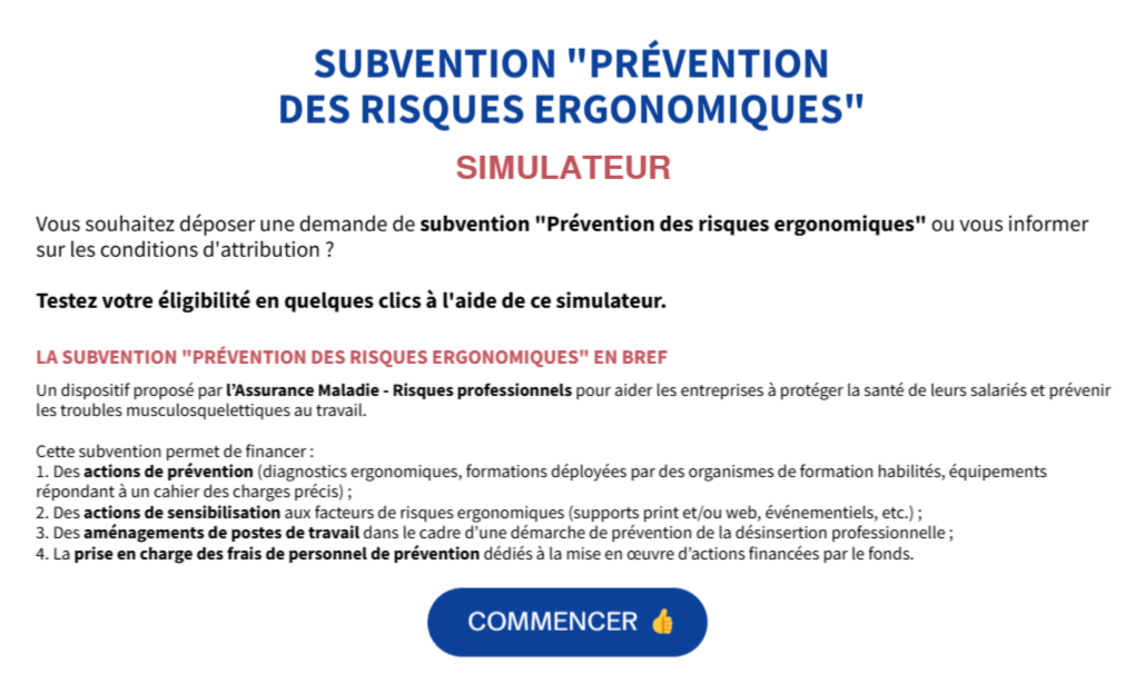 Simulateur pour tester votre éligibilité à la subvention Fipu