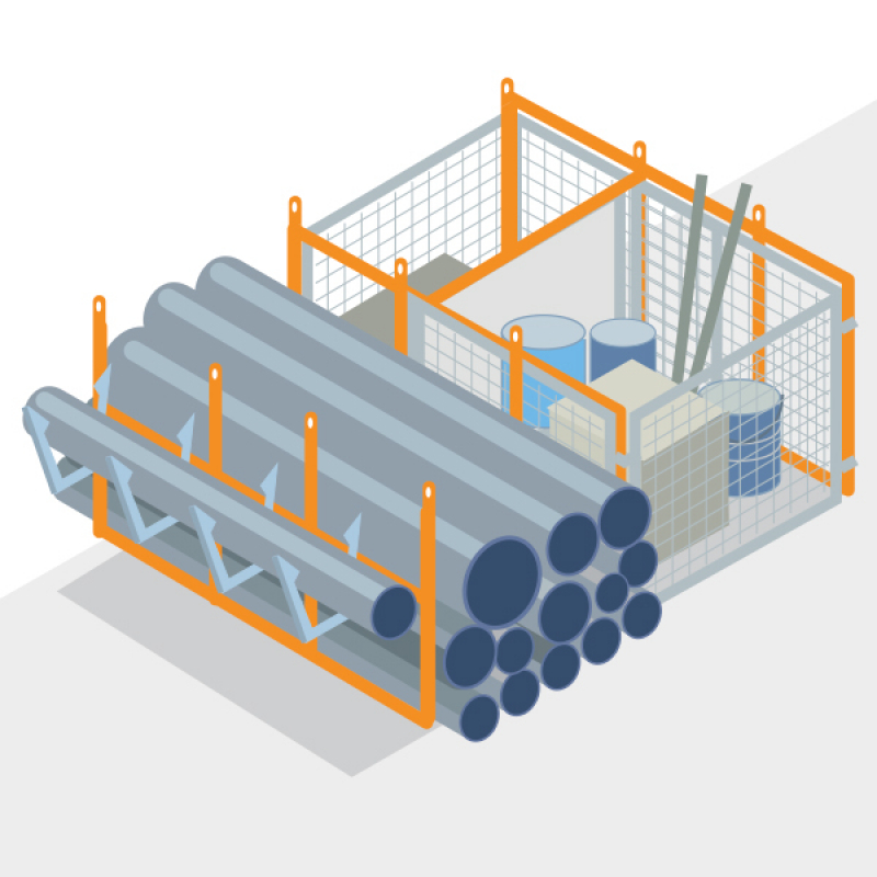 Un rack pour le stockage et la découpe des tuyaux d’assainissement