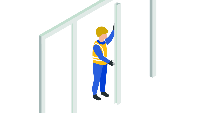 Simplifier la pose de plaques de plâtre avec un montant coulissant