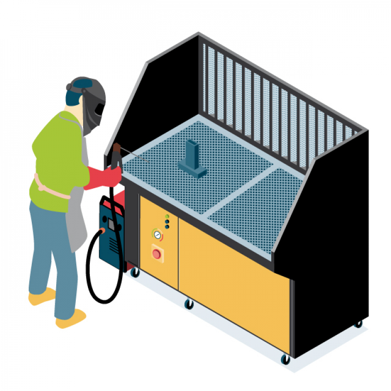 Aspirer les fumées de soudage à la source avec une table aspirante