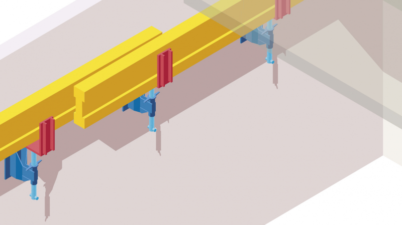 Un sabot mural pour étayer les trémies d'escalier
