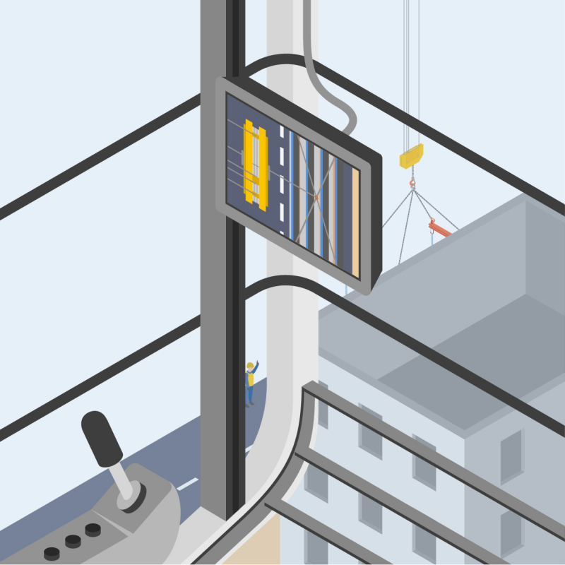Sécuriser les opérations de grutage grâce à une caméra installée sur le chariot d'une grue à tour