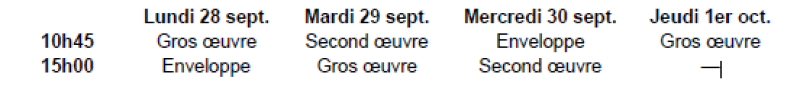 ACTU BATIMAT Visites OPP horaires