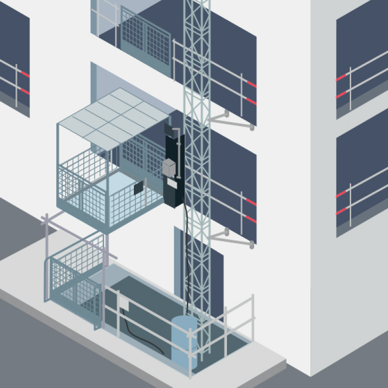 Un ascenseur de chantier sécurise les approvisionnements des niveaux supérieurs