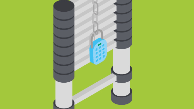 Un cadenas à code pour pouvoir utiliser un escabeau de manière dérogatoire